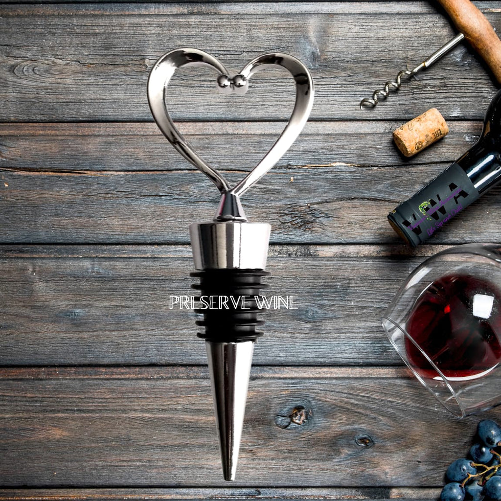 VWA-Silver Heart Bottle Stopper – Vanessa's Wine Accessories